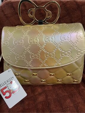 Loungefly Sanrio Hello Kitty Gold Iridescent Top-Handle Shoulder Bag